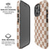 Neutral Checkered iPhone 16 Pro Magsafe Impact Case