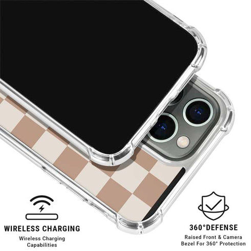 Neutral Checkered iPhone 16 Pro Max Clear Case
