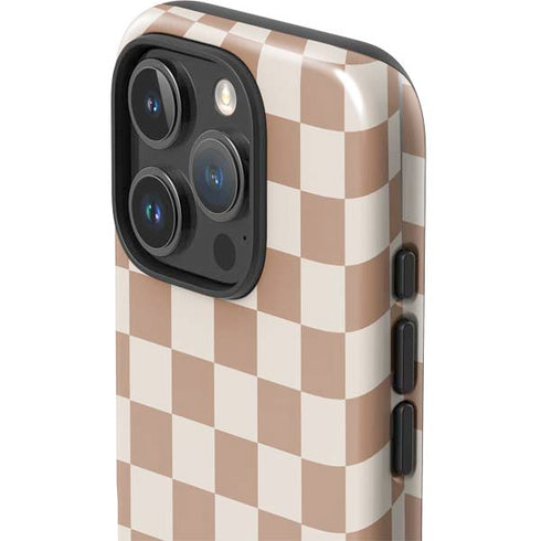 Neutral Checkered iPhone 16 Pro Max Impact Case