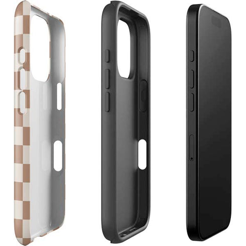 Neutral Checkered iPhone 16 Pro Max Impact Case
