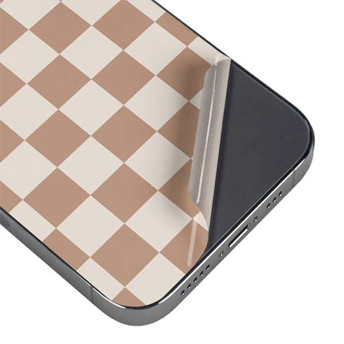 Neutral Checkered iPhone 16 Pro Max Skin