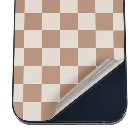 Neutral Checkered iPhone 16 Skin