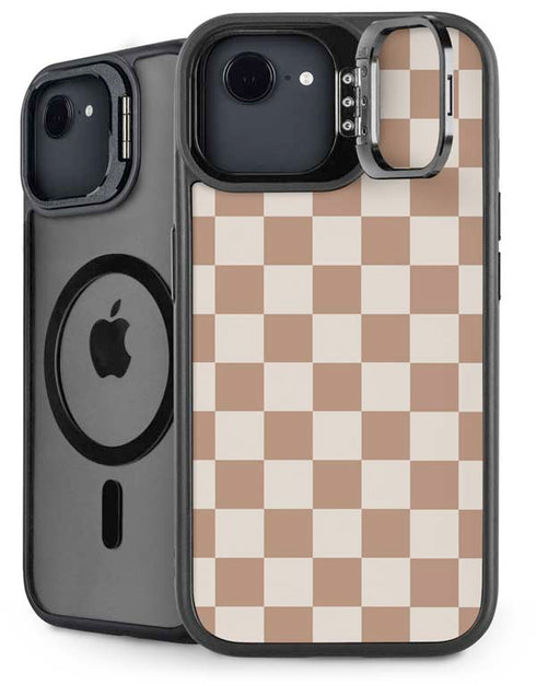 Neutral Checkered iPhone 16e Kickstand Case