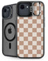 Neutral Checkered iPhone 16e Kickstand Case
