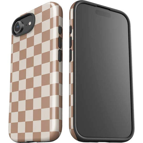 Neutral Checkered iPhone 16e Impact Case