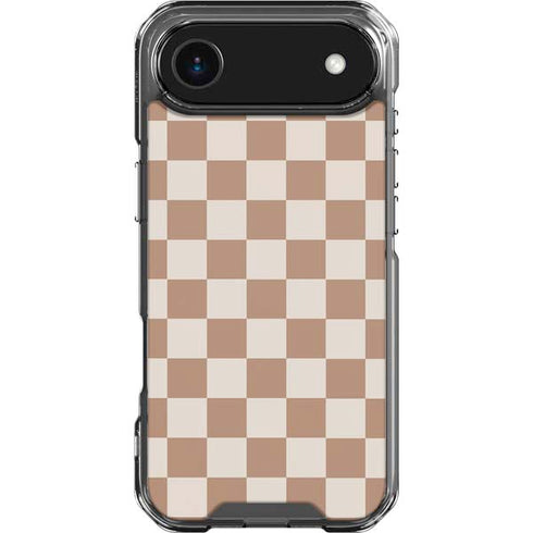 Neutral Checkered iPhone 17 Air Clear Case
