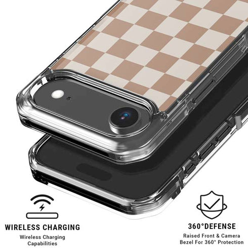 Neutral Checkered iPhone 17 Air Clear Case