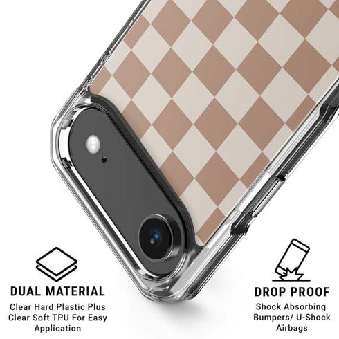 Neutral Checkered iPhone 17 Air Clear Case