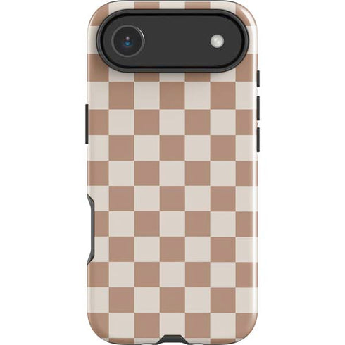 Neutral Checkered iPhone 17 Air Impact Case