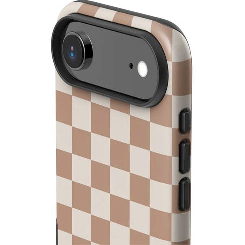 Neutral Checkered iPhone 17 Air Impact Case