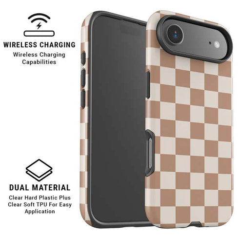 Neutral Checkered iPhone 17 Air Magsafe Impact Case