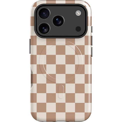 Neutral Checkered iPhone 17 Pro Magsafe Impact Case