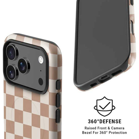 Neutral Checkered iPhone 17 Pro Magsafe Impact Case