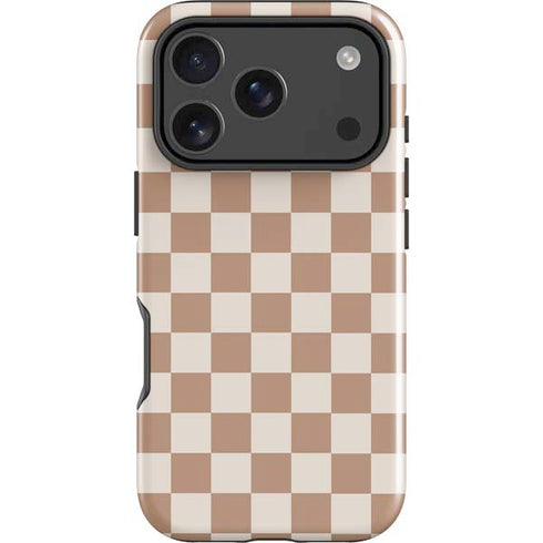 Neutral Checkered iPhone 17 Pro Max Impact Case