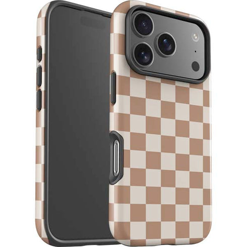 Neutral Checkered iPhone 17 Pro Max Impact Case