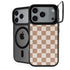Neutral Checkered iPhone 17 Pro Max Kickstand Case