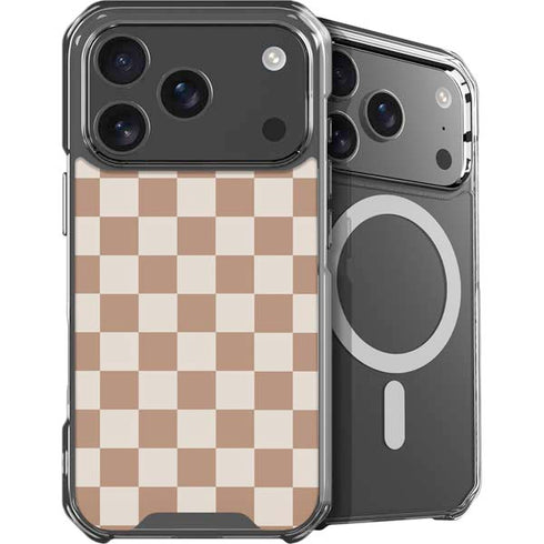 Neutral Checkered iPhone 17 Pro Max MagSafe Case