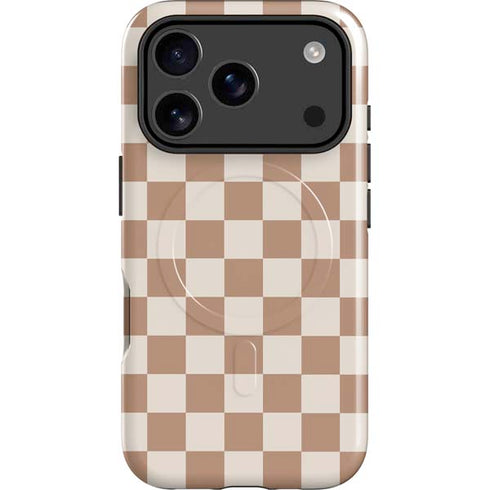 Neutral Checkered iPhone 17 Pro Max Magsafe Impact Case