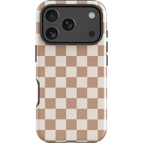 Neutral Checkered iPhone 18 Pro Max Impact Case