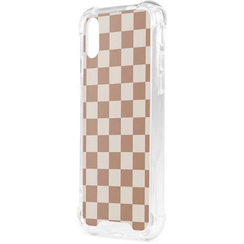 Neutral Checkered iPhone XS Clear Case