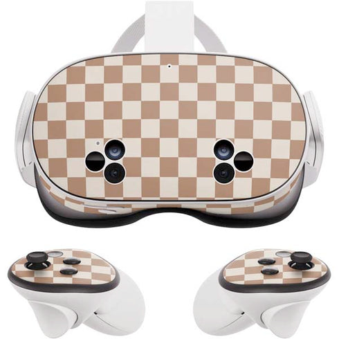 Neutral Checkered Meta Quest 3S Skin