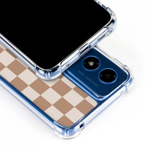 Neutral Checkered Moto G 5G (2024) Clear Case