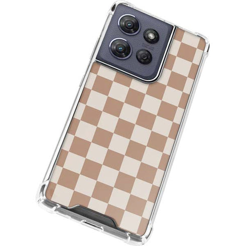 Neutral Checkered Moto G Play 5G (2025) Clear Case