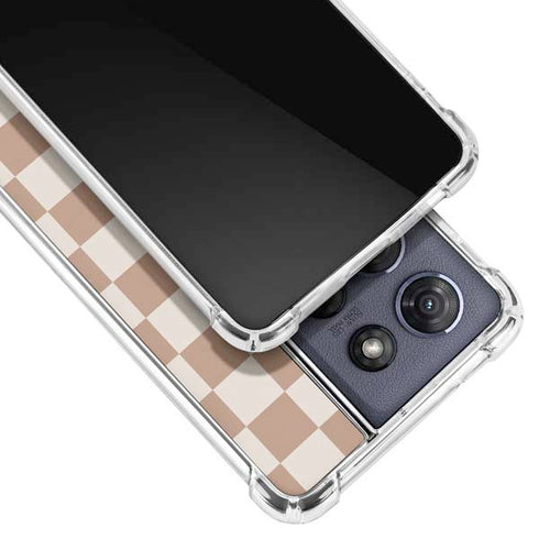 Neutral Checkered Moto G Play 5G (2025) Clear Case