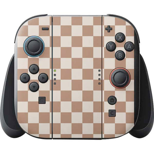 Neutral Checkered Nintendo Switch 2 (2025) with Joy-Con Skin