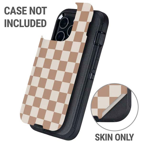 Neutral Checkered Otterbox Defender iPhone Skin