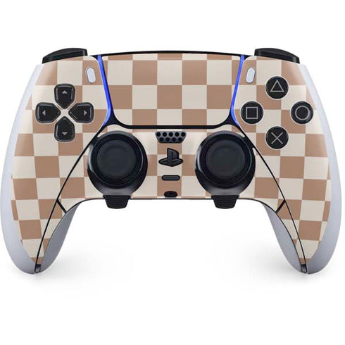 Neutral Checkered PS5 DualSense Edge Pro Controller Skin