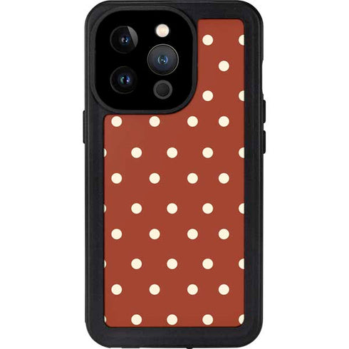 Neutral Polka Dots iPhone 15 Pro Waterproof Case