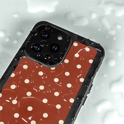 Neutral Polka Dots iPhone 15 Pro Waterproof Case