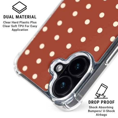 Neutral Polka Dots iPhone 16 Clear Case