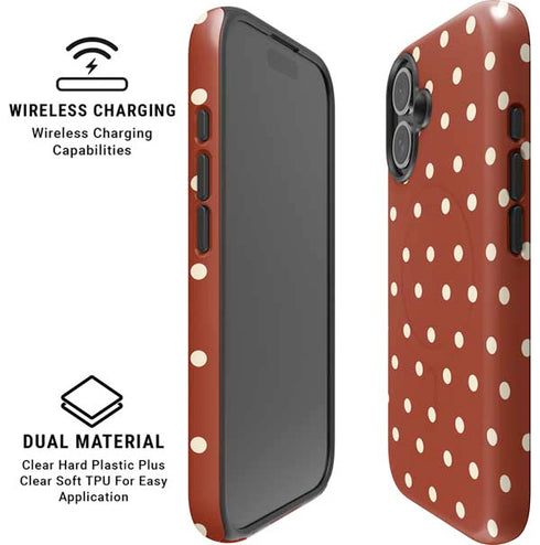 Neutral Polka Dots iPhone 16 Magsafe Impact Case