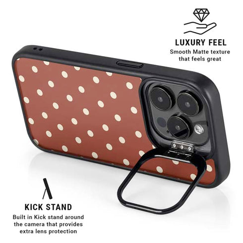 Neutral Polka Dots iPhone 16 Pro Kickstand Case