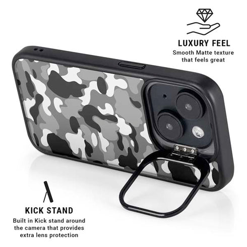 Neutral Street Camo iPhone 15 Plus Kickstand Case