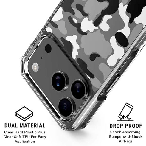 Neutral Street Camo iPhone 18 Pro Clear Case