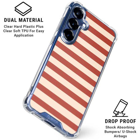 Neutral Stripes Galaxy S25 Clear Case