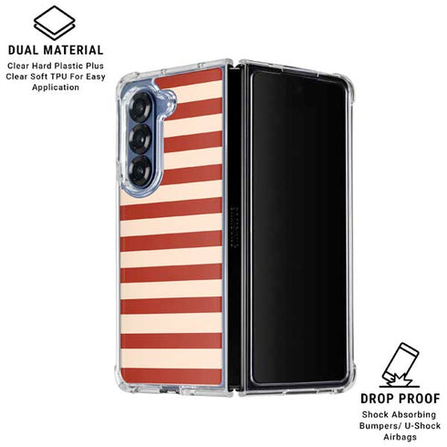 Neutral Stripes Galaxy Z Fold6 Clear Case