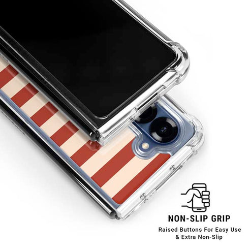Neutral Stripes Galaxy Z Fold6 Clear Case