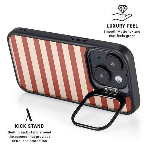 Neutral Stripes iPhone 15 Kickstand Case