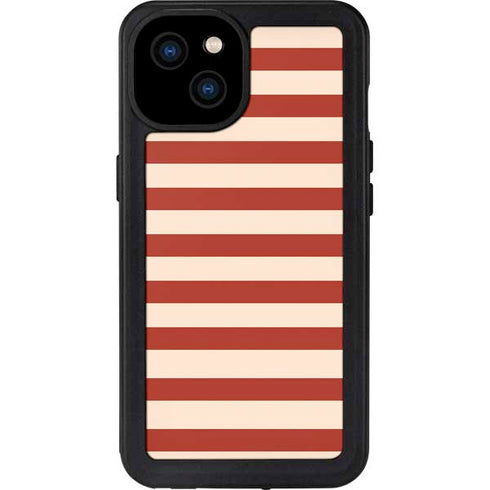 Neutral Stripes iPhone 15 Plus Waterproof Case