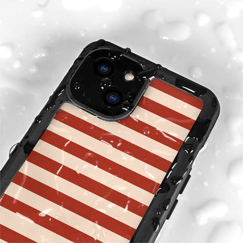 Neutral Stripes iPhone 15 Plus Waterproof Case
