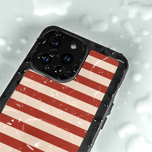 Neutral Stripes iPhone 15 Pro Waterproof Case