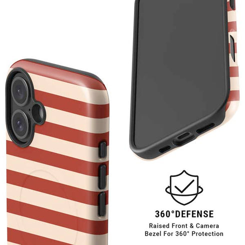 Neutral Stripes iPhone 16 Plus Magsafe Impact Case