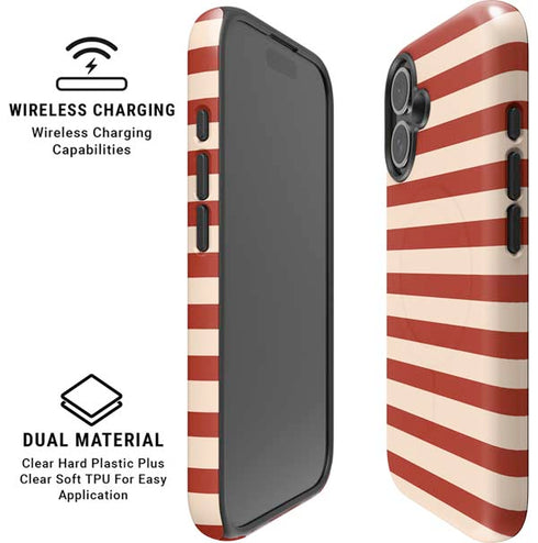 Neutral Stripes iPhone 16 Plus Magsafe Impact Case