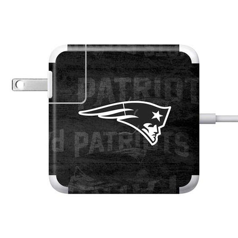 NFL New England Patriots Black & White 85W Power Adapter (15 and 17 inch MacBook Pro Charger) Skin