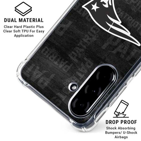 NFL New England Patriots Black & White Galaxy A36 5G Clear Case