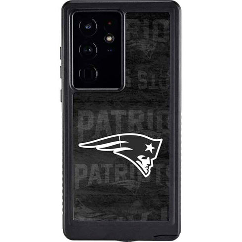 NFL New England Patriots Black & White Galaxy S24 Ultra Waterproof Case
